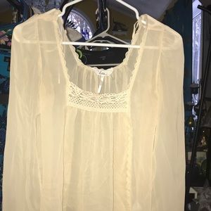 Ivory cream sheer blouse